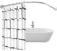 Générique Tringle à Rideau de Douche télescopique réglable pour Salle de Bain, Robuste et Facile à Installer, Extensible sans perçage, en Forme de L, réglable, incurvée, 100% antirouille, pour Coin d
