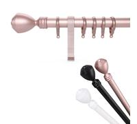 Générique Tringle À Rideau Simple À Rail Romain, Montage Mural Silencieux, pour Rail De Rideau De Fenêtre, Séparateur De Pièce, Ø 2,8 Cm, Ensemble D'accessoires Complet(Rose Gold,120cm/3.94ft)