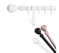 Générique Tringle À Rideau Simple À Rail Romain, Montage Mural Silencieux, pour Rail De Rideau De Fenêtre, Séparateur De Pièce, Ø 2,8 Cm, Ensemble D'accessoires Complet(Blanc,140cm/4.59ft)