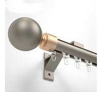 Générique Tringle À Rideau Simple, Rail Coulissant pour Rideaux, Kit Rail De Rideau avec Tête Décorative Ronde, Montage Mural pour Salon Chambre Balcon(Champagne,120cm/3.9ft)