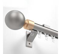 Générique Tringle À Rideau Simple, Rail Coulissant pour Rideaux, Kit Rail De Rideau avec Tête Décorative Ronde, Montage Mural pour Salon Chambre Balcon(Gray,100cm/3.3ft)