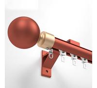 Générique Tringle À Rideau Simple, Rail Coulissant pour Rideaux, Kit Rail De Rideau avec Tête Décorative Ronde, Montage Mural pour Salon Chambre Balcon(Red,120cm/3.9ft)