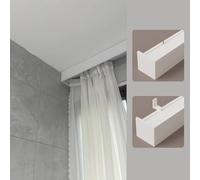 Générique Tringle à Rideaux 3 en 1 avec cantonnière - Longueur Personnalisable, Fixation Plafond/Mur, cantonnière à Rail Unique, 3,6 m (11,8 pi) pour Une décoration intérieure élégante
