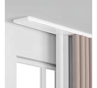 Générique Tringle à Rideaux Double à Fixation Plafond, Rail De 1m à 6cm en Aluminium, Système De Séparation De Pièce Silencieux pour Rideaux Coulissants, Cantonnière Et Voilages,Blanc,1.3m