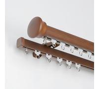 Générique Tringle À Rideaux Double avec Support Mural pour Fenêtre,Tringle À Rideaux 70-600cm, Idéale pour Séparer Une Pièce (Salon, Chambre, Bureau, Hôpital)(Walnut,160cm/5.3ft)