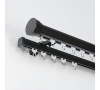 Générique Tringle À Rideaux Double avec Support Mural pour Fenêtre,Tringle À Rideaux 70-600cm, Idéale pour Séparer Une Pièce (Salon, Chambre, Bureau, Hôpital)(Noir,130cm/4.26ft)