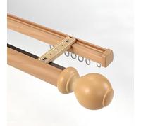 Générique Tringle À Rideaux Double Effet Bois Grain, Tringle Romaine À Double Rail Montable Au Mur/Plafond, Kit De Rail À Rideaux en Aluminium À Glissement Silencieux(Maple Celling,70cm/2.3ft)