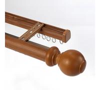 Générique Tringle À Rideaux Double Effet Bois Grain, Tringle Romaine À Double Rail Montable Au Mur/Plafond, Kit De Rail À Rideaux en Aluminium À Glissement Silencieux(Teak Celling,100cm/3.3ft)