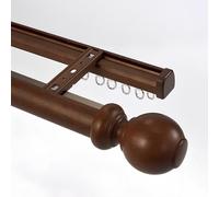 Générique Tringle À Rideaux Double Effet Bois Grain, Tringle Romaine À Double Rail Montable Au Mur/Plafond, Kit De Rail À Rideaux en Aluminium À Glissement Silencieux(Walnut Celling,70cm/2.3ft)