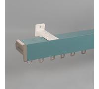 Générique Tringle À Rideaux en Aluminium avec Panneaux Latéraux Allongés Anti-Lumière, Rail De Rideau Montage Au Plafond Ou Au Mur pour Chambre, Salon, Balcon, Hôtel(Green Walls,300cm(2 * 150cm))