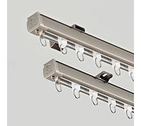 Générique Tringle À Rideaux en Aluminium Rail Rideaux Robuste Muraux/plafonds avec Ensemble Complet D'accessoires(Champ,190cm/6.2ft(2 * 95cm))