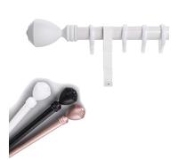 Générique Tringle À Rideaux Romaine Simple De 70 Cm, Silencieuse, À Fixation Murale, pour Séparation De Pièce, Ø 2,8 Cm, avec Boucle De Suspension Et Tête Ronde Décorative(Blanc,360cm(3 * 120cm))