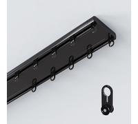 Générique Tringle À Rideaux Silencieuse À Double Rails Rideaux Rangée, Rail De Rideau Très Résistante, Séparation De Pièce pour Salon, Chambre À Coucher Ou Hôpital(Noir,170cm(2 * 85cm))