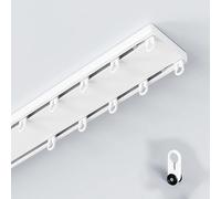 Générique Tringle À Rideaux Silencieuse À Double Rails Rideaux Rangée, Rail De Rideau Très Résistante, Séparation De Pièce pour Salon, Chambre À Coucher Ou Hôpital(Blanc,115cm/3.7ft)