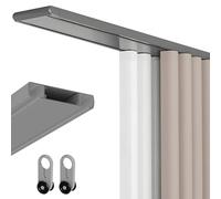Générique Tringle A Rideaux Silencieuse A Rails A Double Rangée, Jeu De Rails À Rideaux En Aluminium, Séparation De Pièce pour Salon, Chambre À Coucher Ou Hôpital(Gray,390cm(12.8ft))