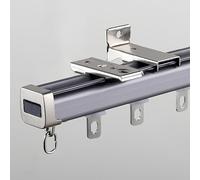 Générique Tringle À Rideaux Silencieuse en Aluminium, Rail De Rideau Épaisseur 3,50 Mm, Montage Au Plafond Ou Au Mur, pour Plus D'intimité dans Les Pièces Ouvertes(Gray Ceiling,2 * 95cm/6.2ft)