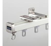 Générique Tringle À Rideaux Silencieuse en Aluminium, Rail De Rideau Épaisseur 3,50 Mm, Montage Au Plafond Ou Au Mur, pour Plus D'intimité dans Les Pièces Ouvertes(White Ceiling,2 * 150cm/9.8ft)