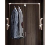 Générique Tringle à vêtements Extensible et Rabattable - Barre de penderie et Porte-Pantalons réglables, Cintre Double Multifonctionnel avec Rembourrage (Or, 764-1064 mm)