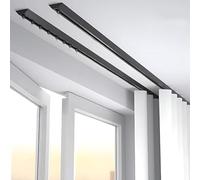 Générique Tringle Coulissante Robuste pour Rideaux - Fixation Au Plafond, Idéale pour Séparateur de Pièce et Rideaux de Douche, Parfaite pour Camping-Cars et Maison(Size:5m(16.4ft),Color:Noir)