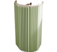 Générique Tringle De Douche d'angle Magnétique Et Étanche PliableTringles À Rideaux Fixation Murale Résistante À l'eau Fixation par Ventouse pour Salle De Bain Fenêtre(Green,2-Fold)