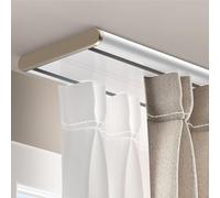 Générique Tringle Rideau Double Aluminium Silencieuse - Rail Plafond Pratique pour Chambre, Salon, Salle De Bain Ou Hôpital, Installation Rapide avec Rouleaux Coulissants(Size:300cm/10ft,Color:Blanc)