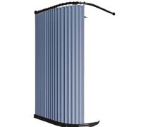 Générique Tringles De Douche Courbées Réglables Ensemble De Tringles De Douche d'angle Pliantes sans Perçage Gain De Place Fixation par Ventouse pour Salle De Bain Fenêtre(Blue,260 * 200cm)