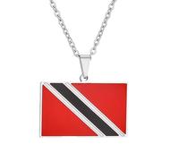 Générique Trinidad Flag Necklace Fashion Stainless Steel Country Republic Flag Pendant Jewelry for Women Men Gift (Style B)