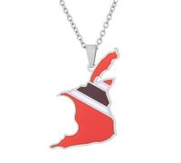 Générique Trinidad Flag Necklace Fashion Stainless Steel Country Republic Flag Pendant Jewelry for Women Men Gift (Style D)