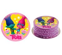 Générique Trolls Disque Azyme - Décoration Gâteau Enfant - 20 cm - 1 pièce - Multicolore