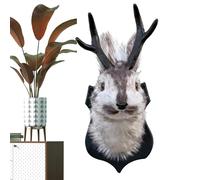 Générique Trophée Animalier Mural - Décoration 3D en Résine avec Tête de Cerf ou Lapin | Déco Rustique Salon Chambre Bar Bureau Couloir | Sculpture Légère Design d'Intérieur Système Pro