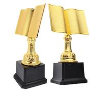 Générique Trophée d'or en Plastique de Livre, Lot de 2pcs, Récompense pour Concours de Lecture Scolaire, Accessoire de Lecture Élégant et Motivant