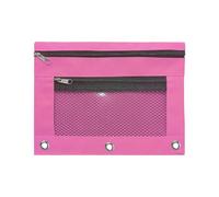 Générique Trousse 3 Anneaux Double Poche Transparente PVC Rangement Bureau | 3 anneaux pour classeur standard,Double compartiment zippé transparent,Fermeture éclair métal fluide,Idéal études et bureau