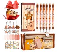 Générique Trousse À Crayons avec Zip | Set D'Accessoires De Papeterie Capybara,Trousse À Crayons Capybara pour La Rentrée Scolaire - pour Élèves Garçons Filles Préscolaires Et Famille Amis