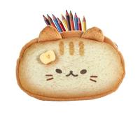 Générique Trousse À Crayons Design Mignon Chat Toast - Trousse À Crayons Amusante en Peluche,Pochette Organisatrice Esthétique pour Sac À Dos Maternelle École Garçons Adolescents Étudiants