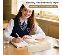 Générique Trousse À Crayons Grande Capacité,Trousse À Crayons Esthétique - Pochette De Bureau Uni en Corde du Roy pour Élèves Stylos Gomme Règle Marqueur Carnet