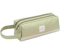 Générique Trousse à Crayons Multifonction avec Deux Grands Compartiments de Grande capacité pour Femme, Fille, étudiante, Adulte, Double Fermeture éclair (Vert)