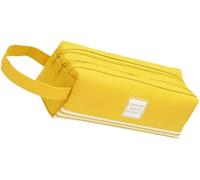 Générique Trousse à Crayons Multifonction avec Deux Grands Compartiments de Grande capacité pour Femme, Fille, étudiante, Adulte, Double Fermeture éclair (Jaune)