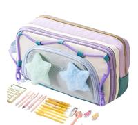 Générique Trousse À Crayons - Pochette Grande Capacité pour Stylos Et Fournitures,Organisateur de Fournitures avec 8 Compartments pour Règle Gomme Feutres Notes Autocollantes École Voyage