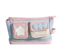 Générique Trousse À Crayons - Style Cartoon Organisateur Fourre-Tout - Sac Multipoches Compartiments pour Marqueur Gomme Règle | Usage Quotidien École Adolescente Femme