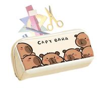 Générique Trousse Cartoon Capybara - Rangement De Stylos Grande Capacité - Pochette Double Compartiment pour Scolaires Bureau Extérieur Transport Quotidien Sac À Dos Bureau