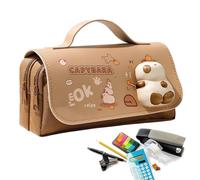 Générique Trousse Crayon Mignonne Esthétique - Trousse Scolaire Adorable Panda Capybara - Organisateur Stylo avec Jouets Squeeze pour Ados Femmes Collège Fournitures Marqueur
