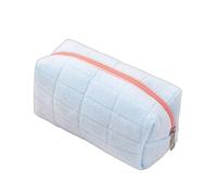 Générique Trousse de Maquillage en Daim, Grande capacité, Portable | Bleu