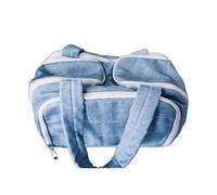 Générique Trousse de Maquillage étanche et légère, compartimentée, multifonctionnelle, Grande capacité, Pratique, à Main, pour Le Voyage, Les cosmétiques et Les Articles de Toilette | Bleu Denim