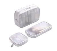 Générique Trousse de Maquillage multifonctionnelle à Grille visuelle, Sac numérique, Sac de beauté pour Le Corps, Sac de Rangement pour Bijoux et Lunettes | Blanc