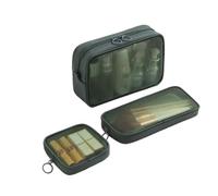 Générique Trousse de Maquillage multifonctionnelle à Grille visuelle, Trousse de Maquillage numérique, Trousse de beauté, Trousse de Rangement pour Bijoux et Lunettes | Vert foncé