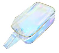 Générique Trousse de Maquillage Waterproof en TPU, Petite Trousse de Toilette Portable Fermeture Éclair, Paquet à Maquillage Léger pour Voyages et Rangement Cosmétique, Pochette Rouge