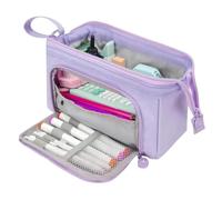 Générique Trousse Scolaire Grand Format, Grande Capacité Collège Lycée | Sangles élastiques intérieures pour maintenir chaque outil en place, même quand la trousse est bien remplie.