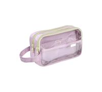 Générique Trousse Transparente Double Compartiment Grande Capacité Bureau