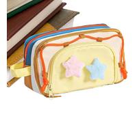 Générique Trousses Scolaires Esthétiques - Sac à Crayons Étoile à Cinq Branches - Pochette Esthétique À Fermeture Éclair Grande Capacité de Rangement - pour École Collège Art Dessin Créativité