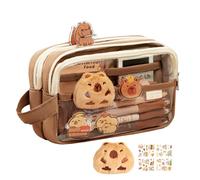 Générique Trousses Scolaires Mignonnes | Sac Transparent Grande Capacité avec Motif Capybara,Porte-Stylos pour Gommes Règles Fournitures Scolaires - Collège Bureau Voyage Organisation Filles